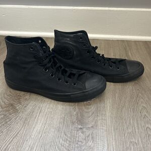 Converse Mens 10.5 Chuck Taylor All Star High Shoes Black Monochrome M3110 READ